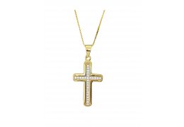 Colier din Argint 925 Shining Gold Cross