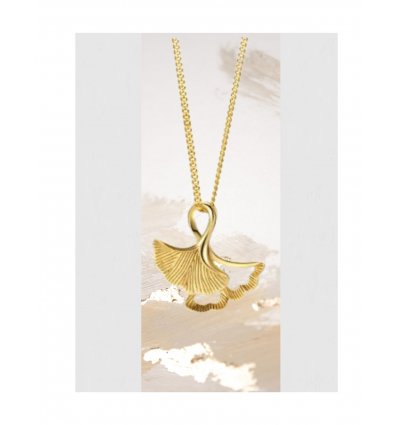 Colier din Argint 925 Gold Charm Leaf