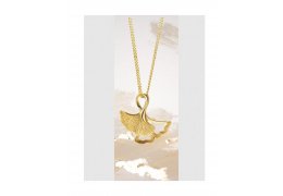 Colier din Argint 925 Gold Charm Leaf