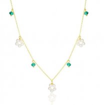 Colier din Argint 925 Royal Green Crystal and Pear Necklace