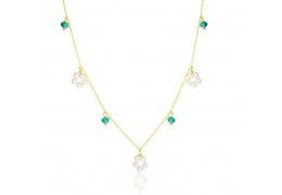 Colier din Argint 925 Royal Green Crystal and Pear Necklace