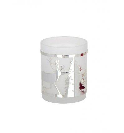 Candela din sticla Winter Wonderland Silver