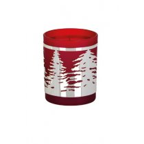 Suport Lumanare Argintat Winter Wonderland Red