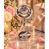 Trandafir Happy Anniversary cu Cristal Swarovski