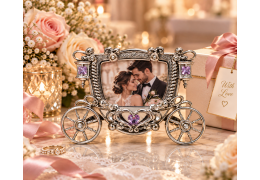 Rama foto Argintata Fairytale Love cu cristale Swarovski