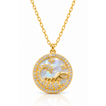Colier din Argint 925 placat cu aur, Zodia Scorpion