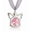 Ingeras cu cristale Swarovski albastru pe panglica din organza
