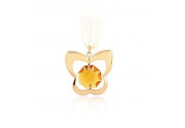 Golden Butterfly – Pandantiv fluture cu cristal Swarovski, auriu