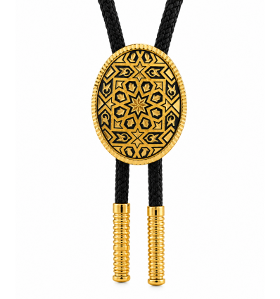 Cravata Americana Bolo Tie  - Imperial Toledo, incrustata cu fir de aur