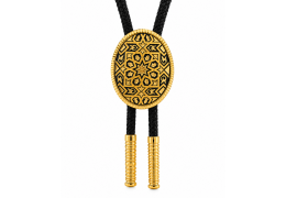 Cravata Americana Bolo Tie  - Imperial Toledo, incrustata cu fir de aur