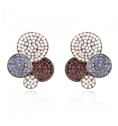 Cercei "Circles" cu cristale Swarovski