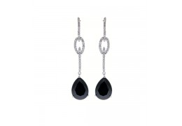 Cercei lungi cu cristale Swarovski  si onix