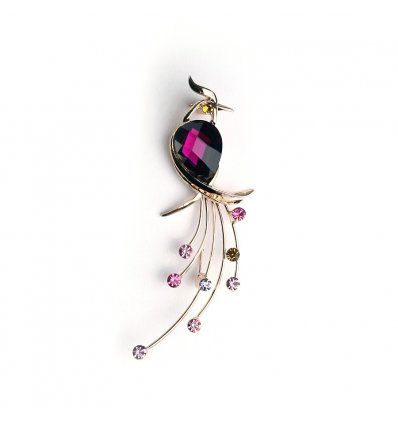 Brosa paun cu cristale Swarovski