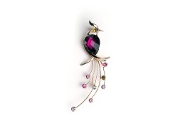 Brosa paun cu cristale Swarovski