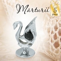 Lebada neagra cu cristale Swarovski -  oferta de 5 marturii nunta