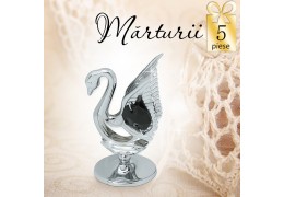 Lebada neagra cu cristale Swarovski -  oferta de 5 marturii nunta