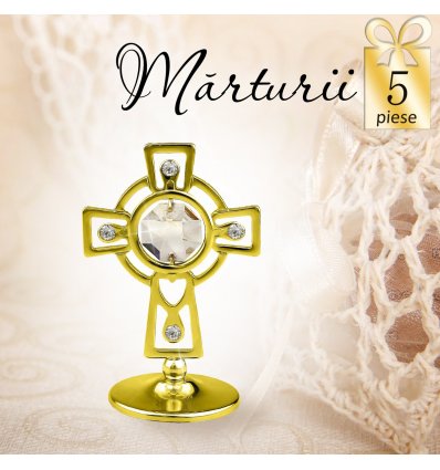 Cruciulita cu cristale Swarovski - oferta de 5 marturii botez