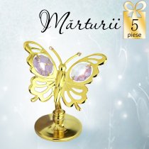 Fluturas cu cristale Swarovski violet - oferta de 5 marturii