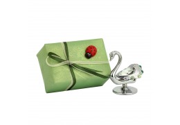 Lebada cu cristale Swarovski albe