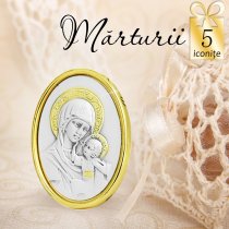 Iconita argintata - oferta de 5 marturii de nunta sau botez