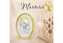 Iconita argintata - oferta de 5 marturii de nunta sau botez