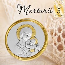 Iconita argintata - oferta de 5 marturii de botez