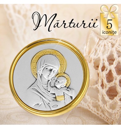 Iconita argintata - oferta de 5 marturii de botez