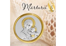 Iconita argintata - oferta de 5 marturii de botez