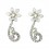 Cercei - floare placati cu argint si cristale Swarovski