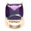 Inel placat cu aur si cubic zirconia violet