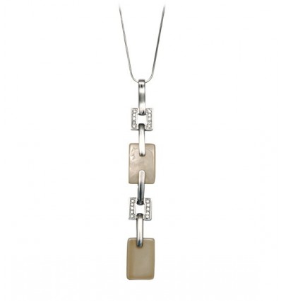Colier din argint cu pandantiv din sidef si cristale Swarovski