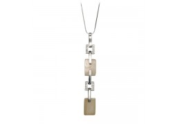 Colier din argint cu pandantiv din sidef si cristale Swarovski
