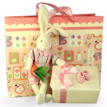 "My Little Bunny" iepuras din plus si ambalaj de lux pentru cadoul tau