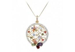 Colier placat cu aur 14K, decorat cu cristale cubic zirconia