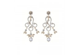 Cercei candelabru placati cu Au14Kt si decorati cu Swarovski