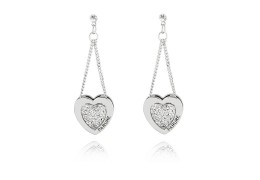 Cercei cu inimioara si cristale Swarovski