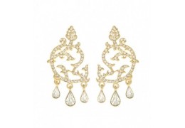 Cercei placati cu aur si decorati cu cristale Swarovski