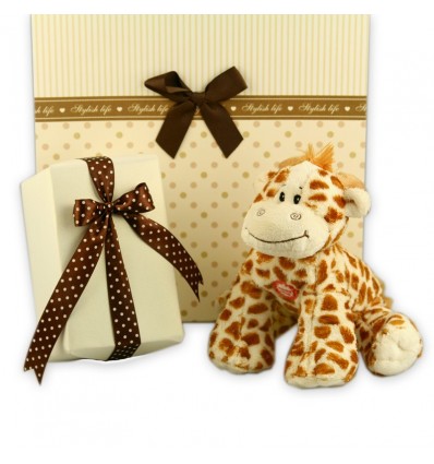 Little Friends - Lily girafa de plus si ambalaj de lux pentru cadoul tau