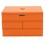 Caseta de bijuterii din piele ecologica orange "Elegance"