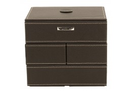 Caseta de bijuterii din piele ecologica maron "Elegance"