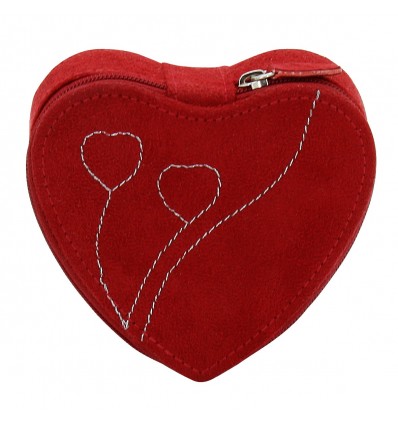 Caseta de bijuterii "Red Heart" din catifea