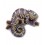 Brosa moderna in forma de cameleon cu cristale Swarovski mov