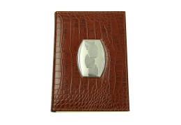 Mapa business din piele cu ornament argintat