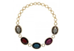 Colier placat cu aur de 14kt si decorat cu cristale Swarovski multicolore