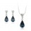 Blue Drops - Set de cercei si colier placate cu aur 18Kt si decorat cu cristale