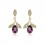 Violet drops -Cercei placati cu aur 18Kt si decorati cu cristale austriece