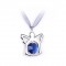 Ingeras cu cristale Swarovski albastru pe panglica din organza