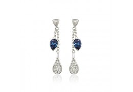 Blue Heart - Cercei decorati cu cristale austriece
