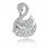 Lebada alba - brosa decorata cu cubic zirconia
