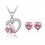 Pink Love - Set de colier si cercei decorat cu cristale